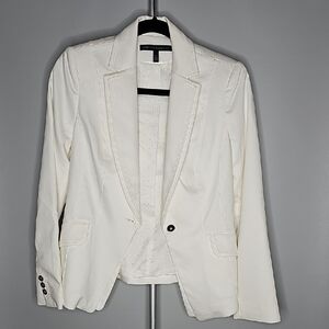 White House Black Market Cream Blazer Tailored Suit Jacket